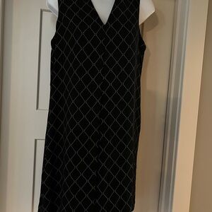 NWT Worthington Black Sheath Midi Dress V-Neck Sleeveless Sz 4